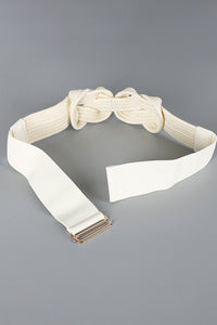 Vegan Leather Multi-Strand Knotted Wide Elastic Belt