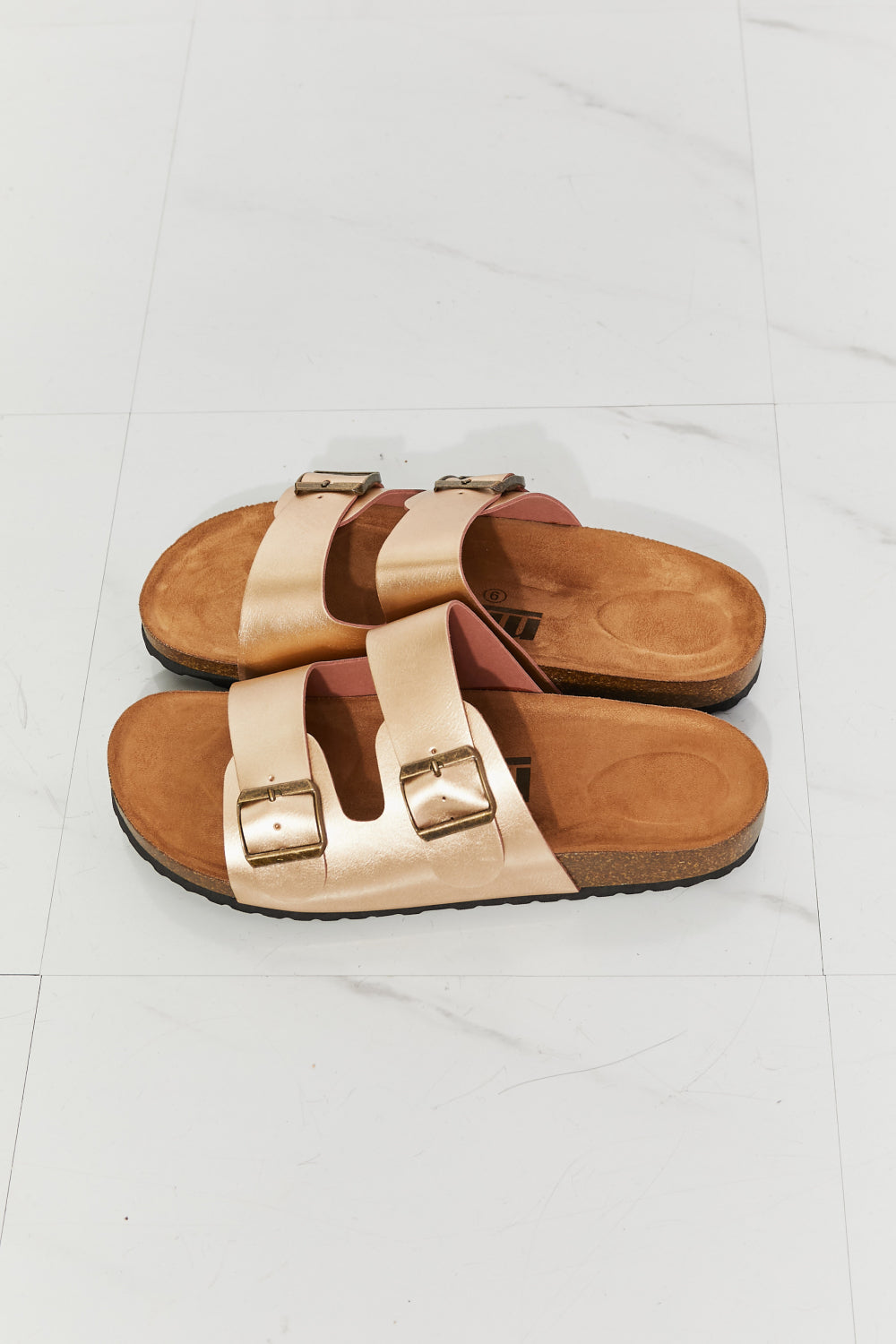 Best Life Double-Banded Slide Sandal in Gold